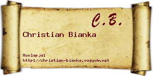 Christian Bianka névjegykártya